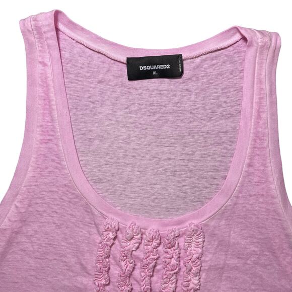 DSQUARED2 100% Cotton Jersey Tank Top Italy Light Pink - Size Extra Large / XL - Picture 3 of 8